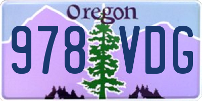 OR license plate 978VDG