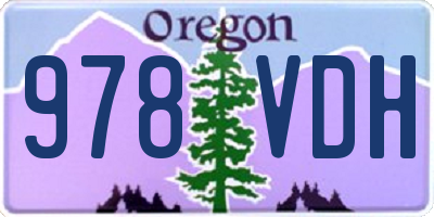 OR license plate 978VDH