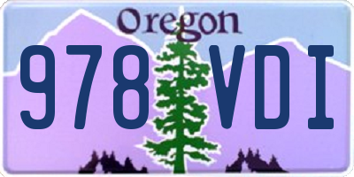 OR license plate 978VDI