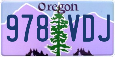 OR license plate 978VDJ