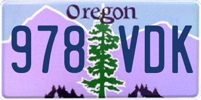 OR license plate 978VDK