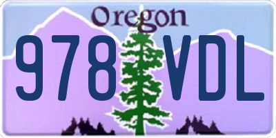 OR license plate 978VDL