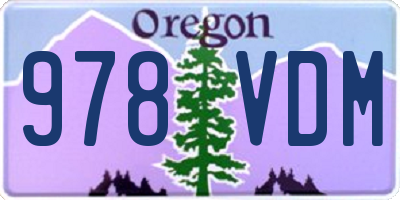 OR license plate 978VDM