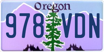 OR license plate 978VDN