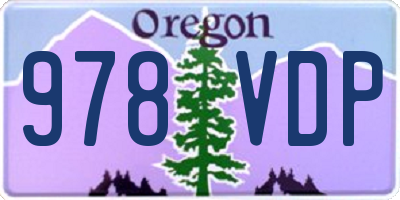 OR license plate 978VDP