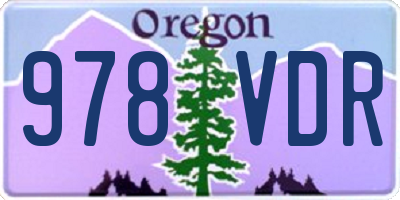 OR license plate 978VDR