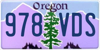 OR license plate 978VDS