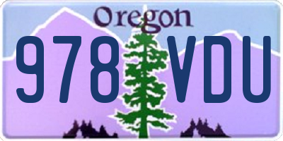 OR license plate 978VDU