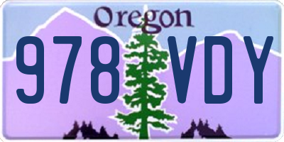 OR license plate 978VDY