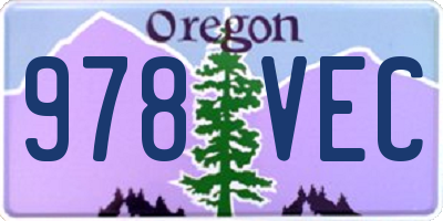 OR license plate 978VEC