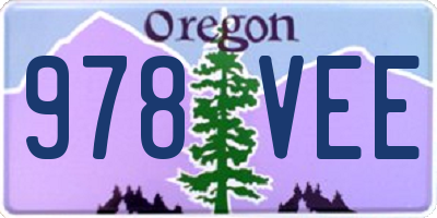 OR license plate 978VEE