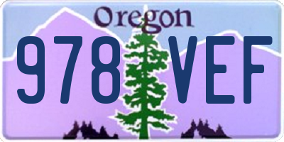 OR license plate 978VEF