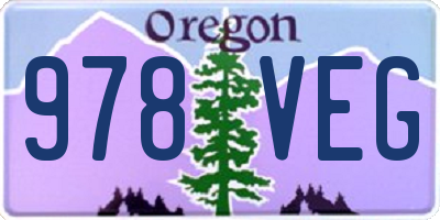 OR license plate 978VEG