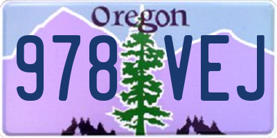 OR license plate 978VEJ