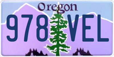OR license plate 978VEL