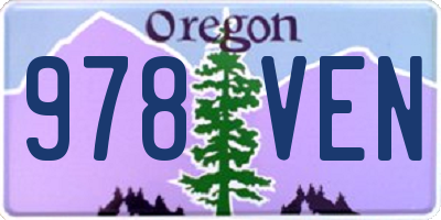OR license plate 978VEN