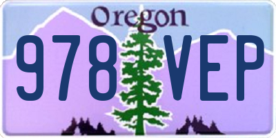 OR license plate 978VEP