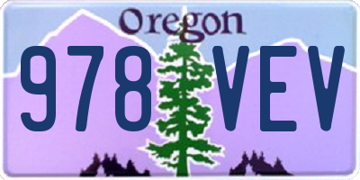 OR license plate 978VEV