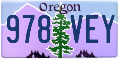 OR license plate 978VEY