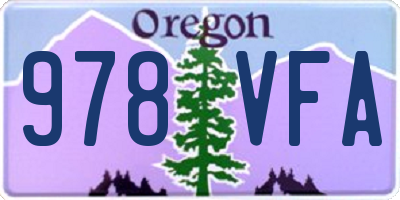 OR license plate 978VFA