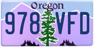 OR license plate 978VFD