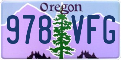 OR license plate 978VFG