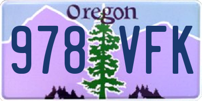 OR license plate 978VFK