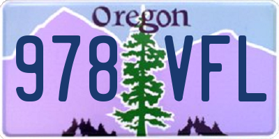 OR license plate 978VFL