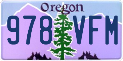 OR license plate 978VFM