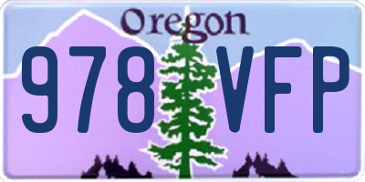 OR license plate 978VFP