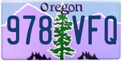 OR license plate 978VFQ