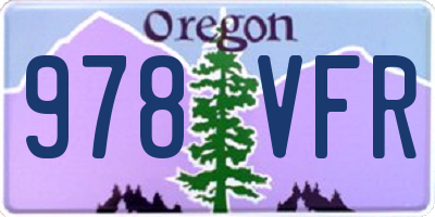 OR license plate 978VFR