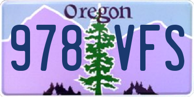 OR license plate 978VFS