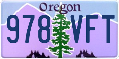 OR license plate 978VFT