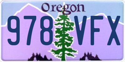 OR license plate 978VFX