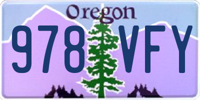OR license plate 978VFY