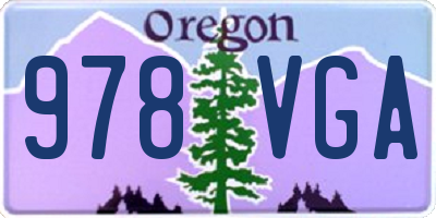 OR license plate 978VGA