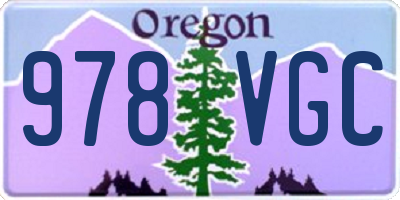 OR license plate 978VGC