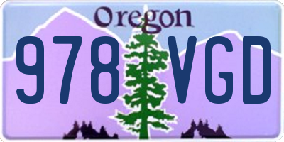 OR license plate 978VGD