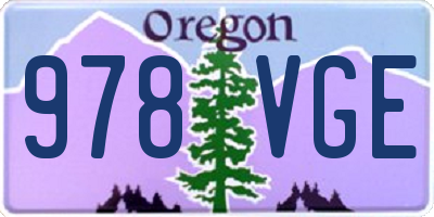 OR license plate 978VGE