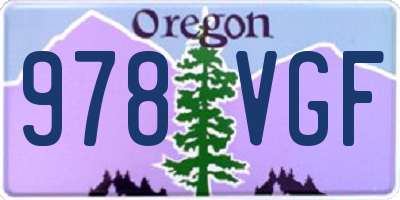 OR license plate 978VGF