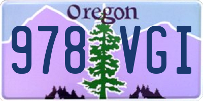 OR license plate 978VGI