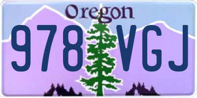 OR license plate 978VGJ