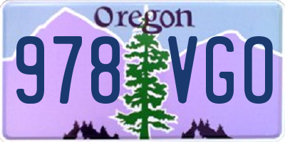 OR license plate 978VGO