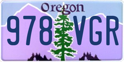 OR license plate 978VGR