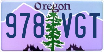 OR license plate 978VGT
