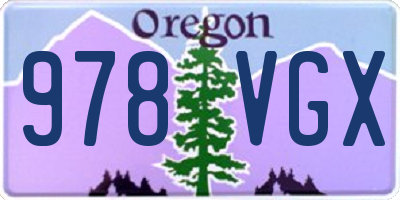 OR license plate 978VGX