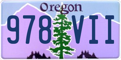 OR license plate 978VII