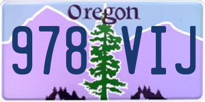 OR license plate 978VIJ