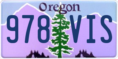 OR license plate 978VIS
